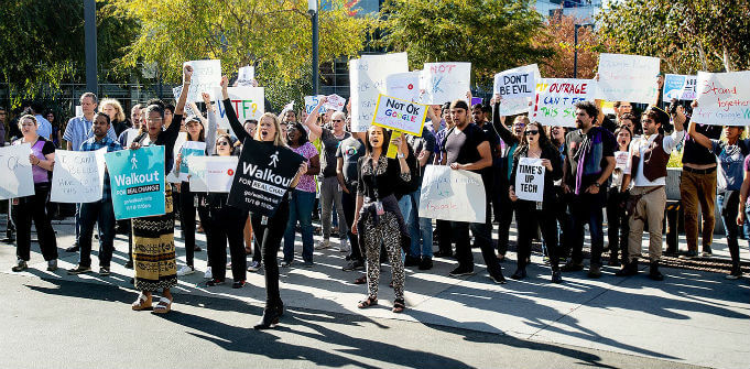 Over 20,000 Google employees walked out to protest sexual misconduct, but may just disrupt US labor law too