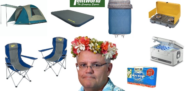 “Let the PM pay”: Tent retailer cashes in on government stimulus with $750 camping kit