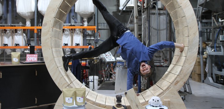 Meet the founder who spent 22 days on a human-sized hamster wheel to raise $10,000 for his ethical coffee business