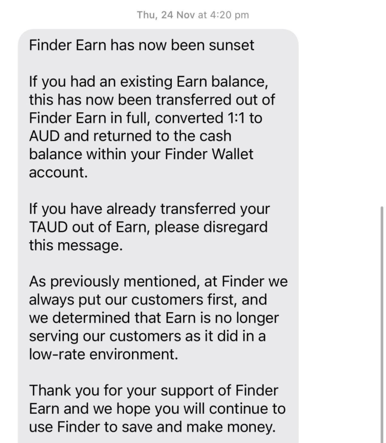 finder earn text fred schebesta