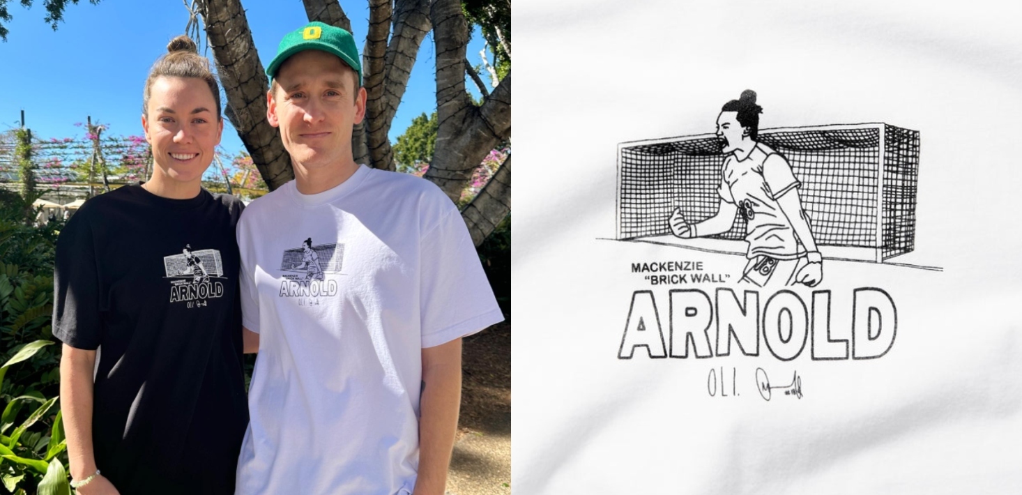 “So many of you on the website that it crashed”: Perth clothing label scores big with tribute tee for Matildas goalie Mackenzie Arnold