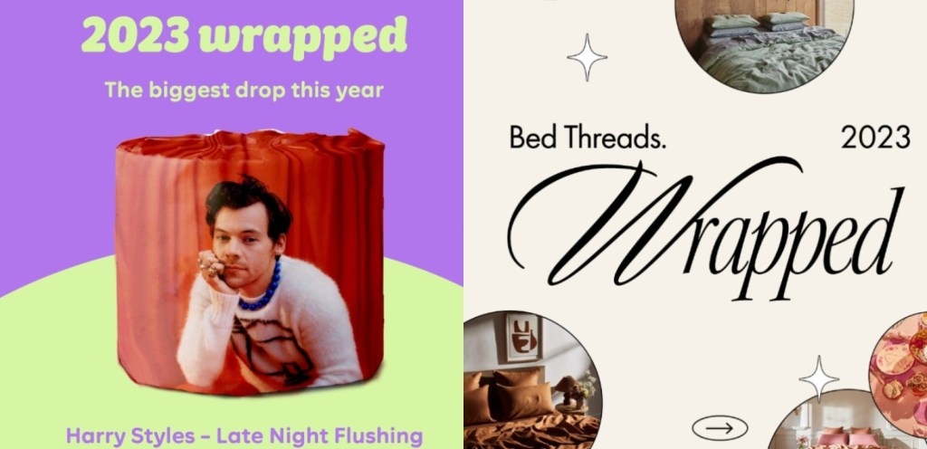 Bed Threads and Who Gives A Crap are borrowing from Spotify Wrapped — and you should too